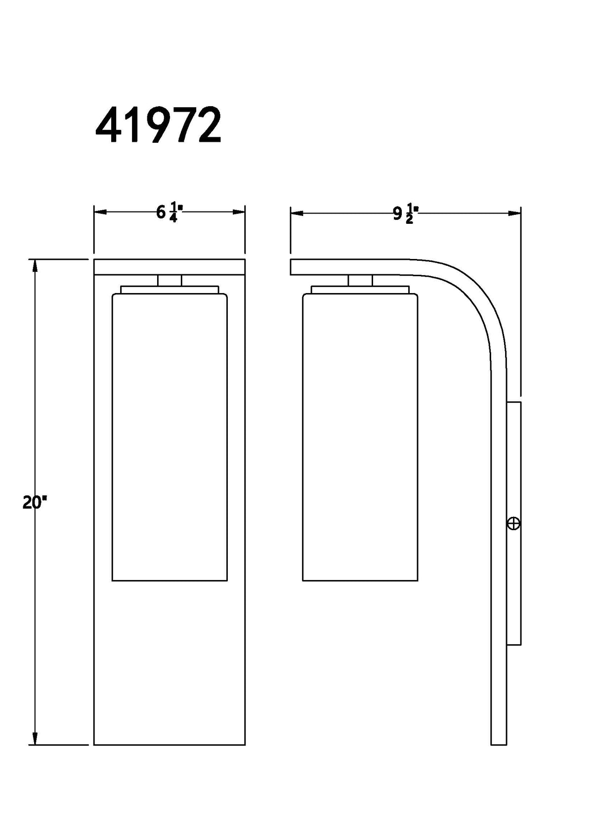 Colonne outdoor light dimension drawing