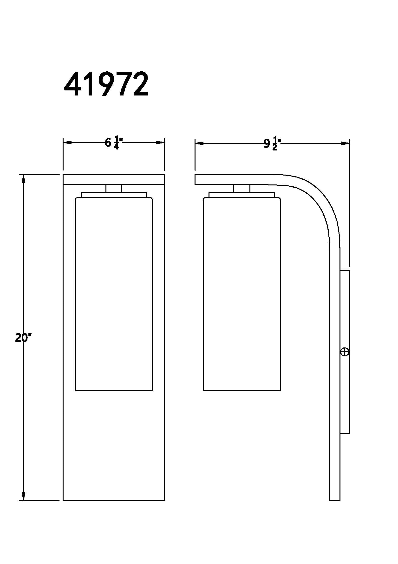Colonne outdoor light dimension drawing