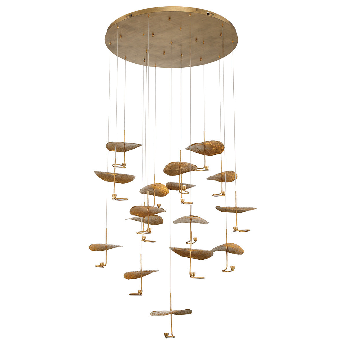 Eurofase Lagatto 48" 16-Light LED Chandelier, Oil Rubbed Bronze with Bronze Steel, front view