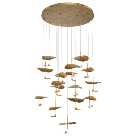 Eurofase Lagatto 48" 16-Light LED Chandelier, Oil Rubbed Bronze with Bronze Steel, front view