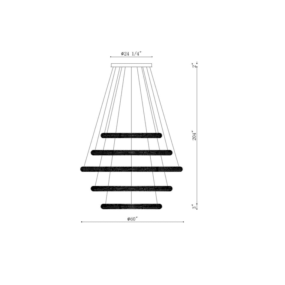 Sassi chandelier dimension drawing