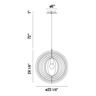Abruzzo pendant dimension drawing