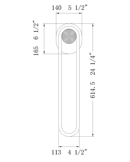 Swing outdoor light dimension drawing