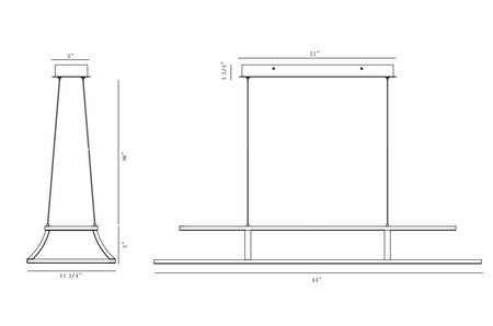 Cadoux chandelier dimension drawing