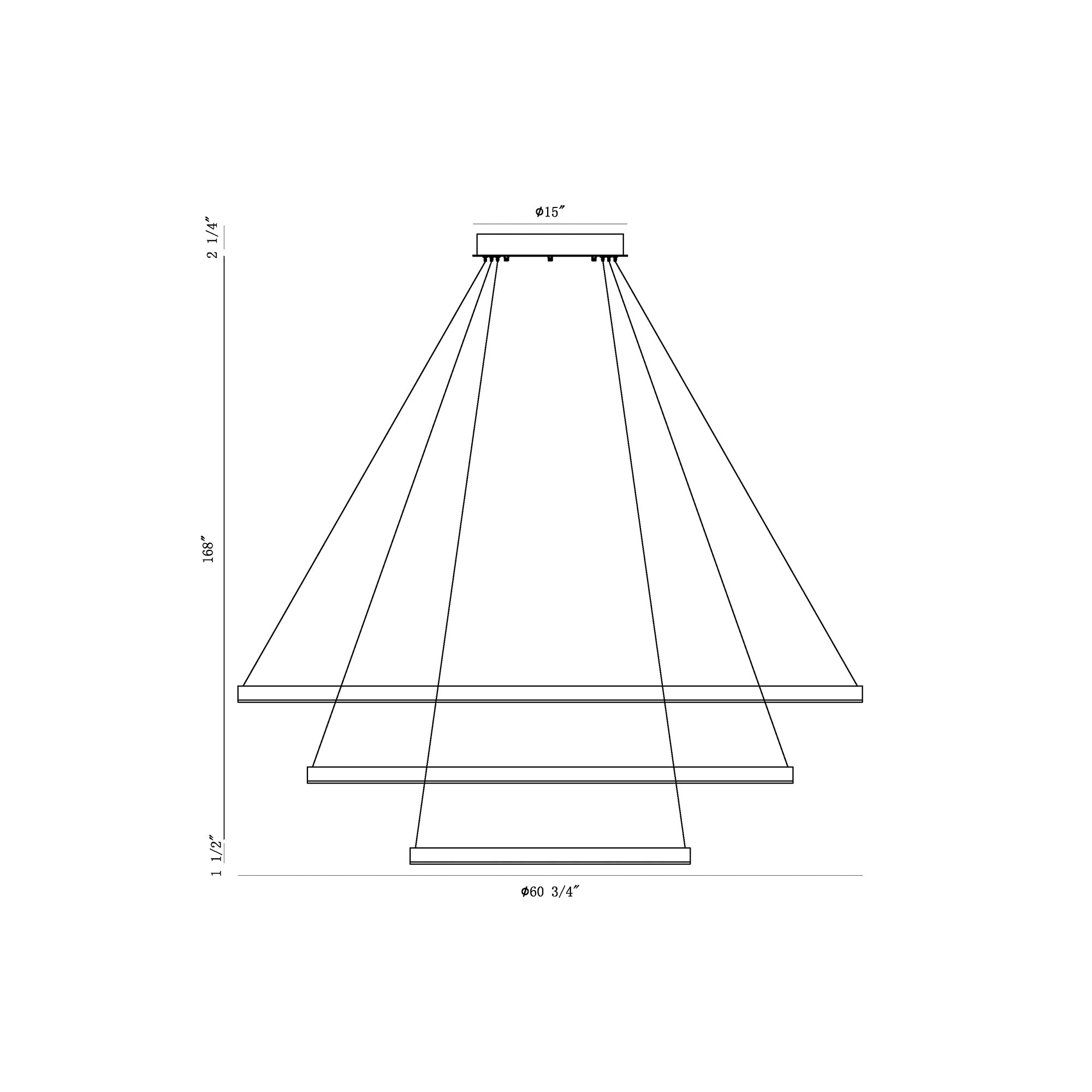 Spunto chandelier dimension drawing