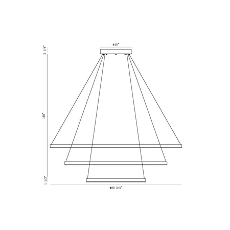 Spunto chandelier dimension drawing