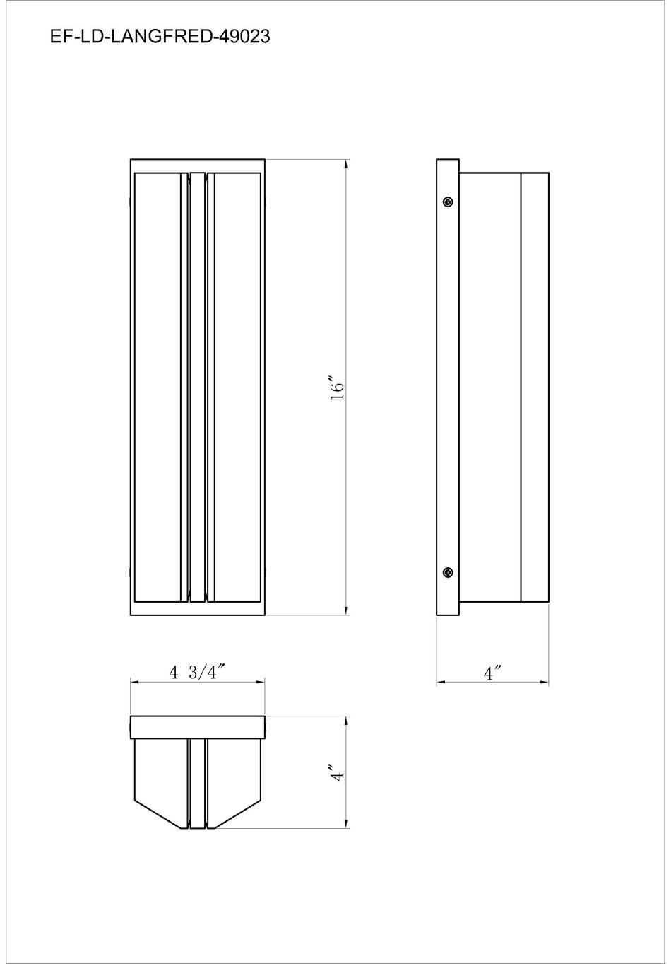 Langferd outdoor light dimension drawing