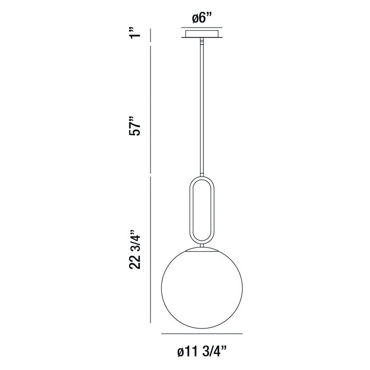 Prospect pendant dimension drawing