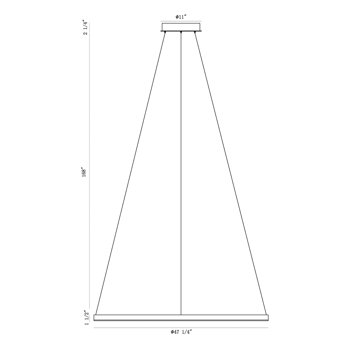 Spunto chandelier dimension drawing