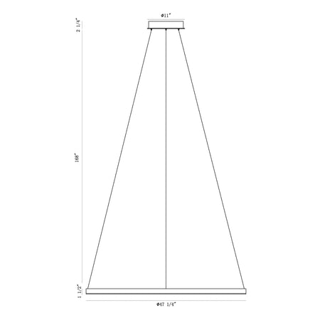 Spunto chandelier dimension drawing