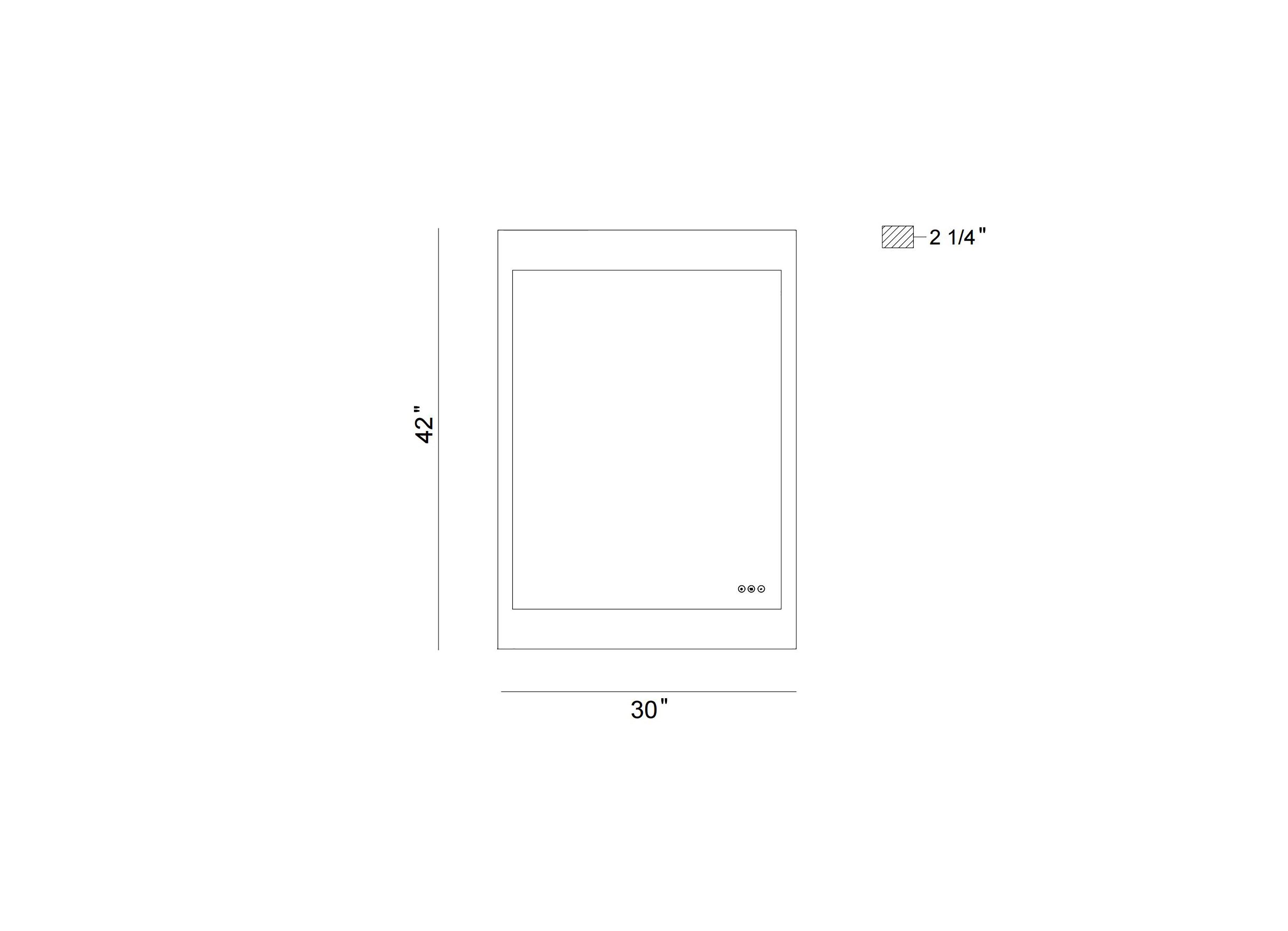 Mogano LED mirror dimension drawing