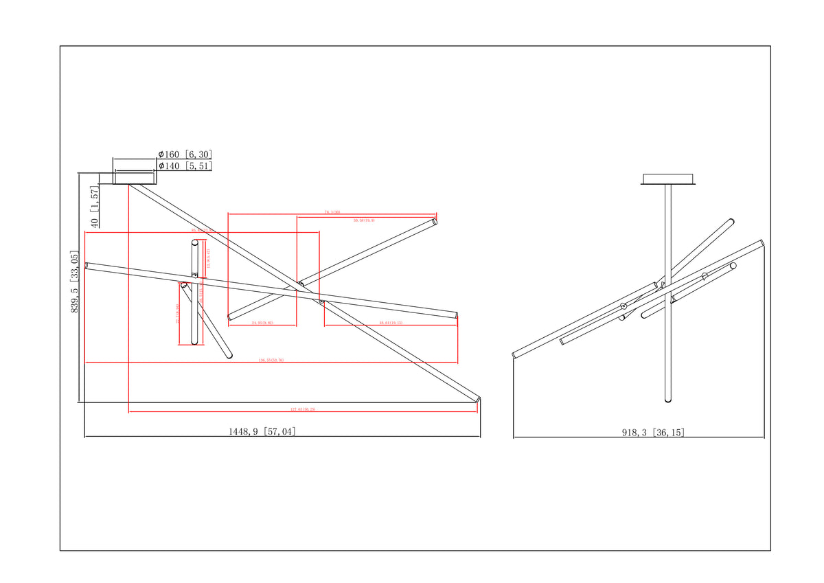 Crossroads flush mount dimension drawing