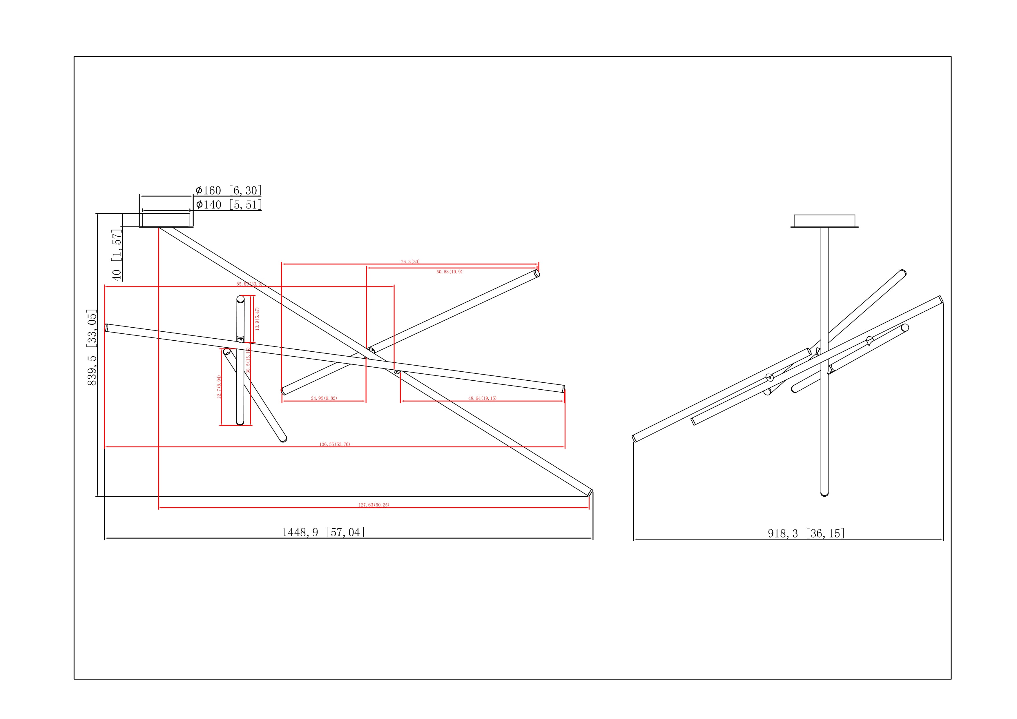 Crossroads flush mount dimension drawing