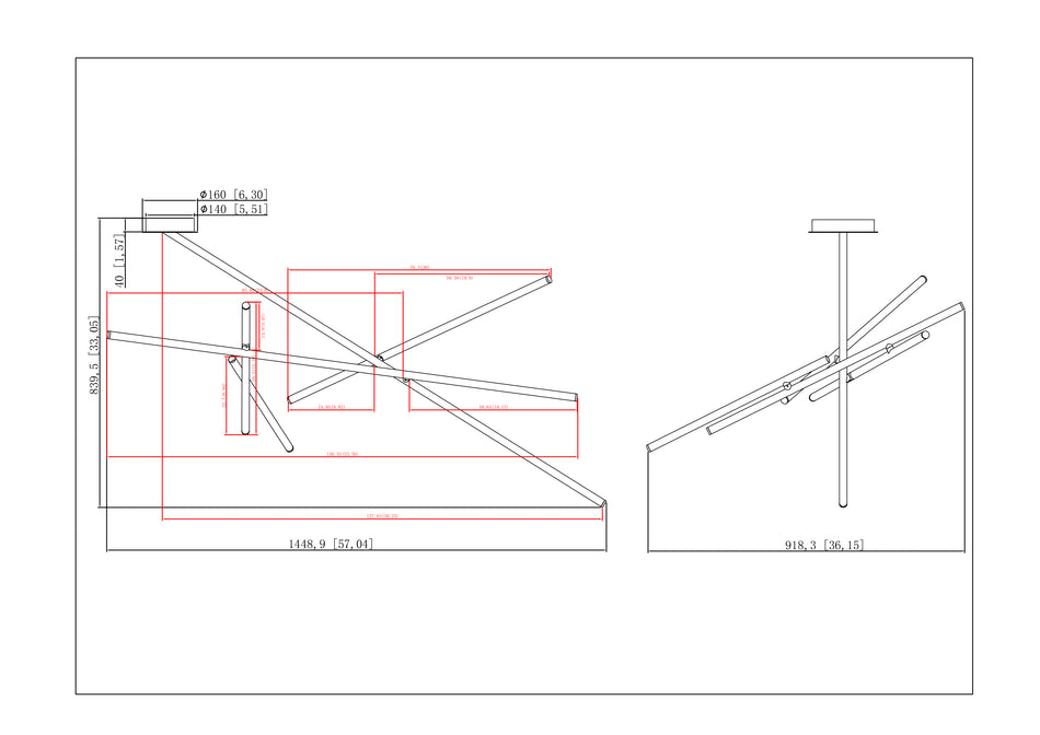 Crossroads flush mount dimension drawing
