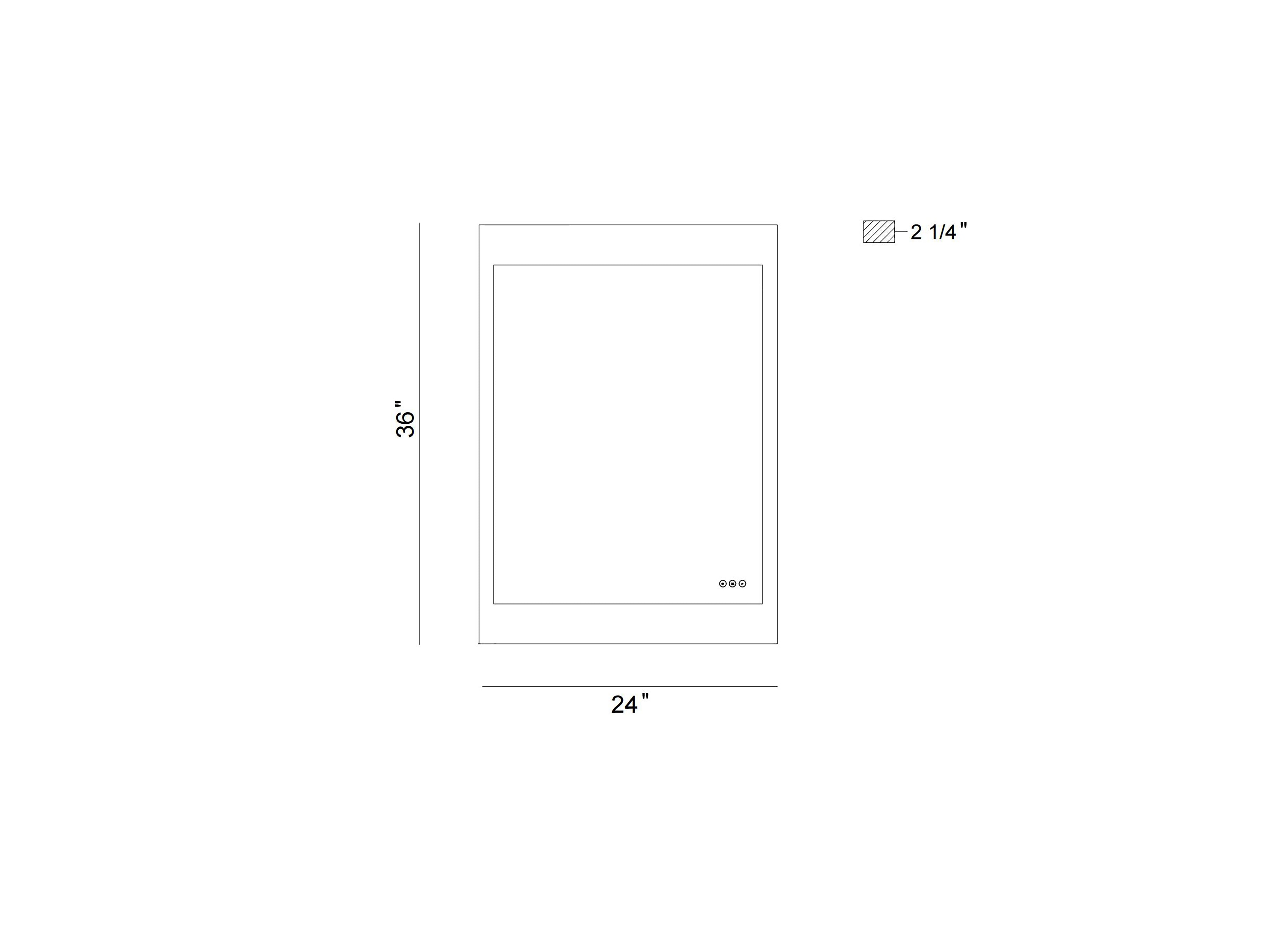 Mogano LED mirror dimension drawing