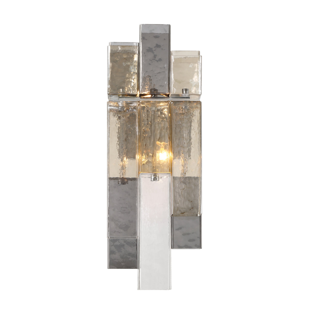 Eurofase Altesa 8" 2-Light Wall Sconce, Chrome with Mixed Glass, front view
