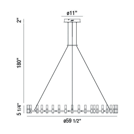 Albany chandelier dimension drawing