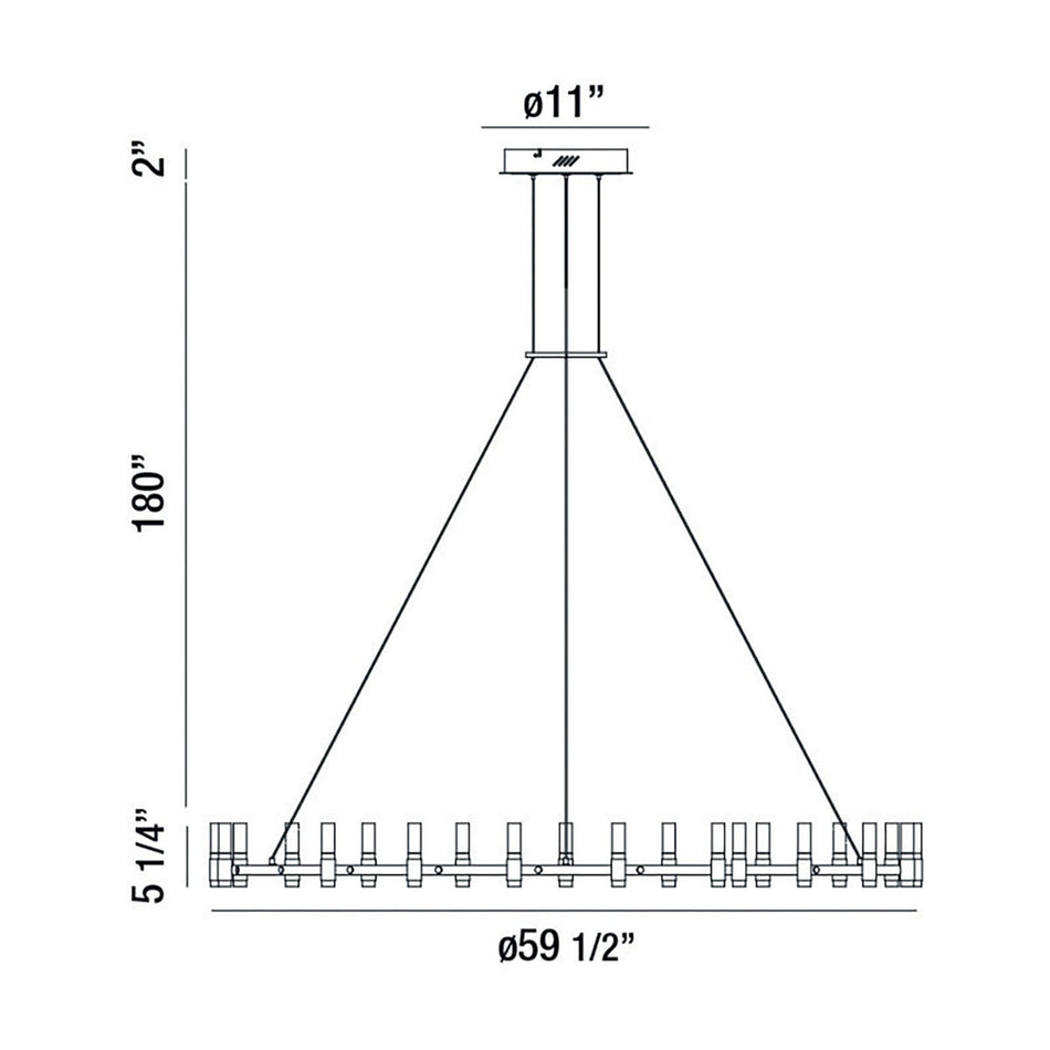 Albany chandelier dimension drawing