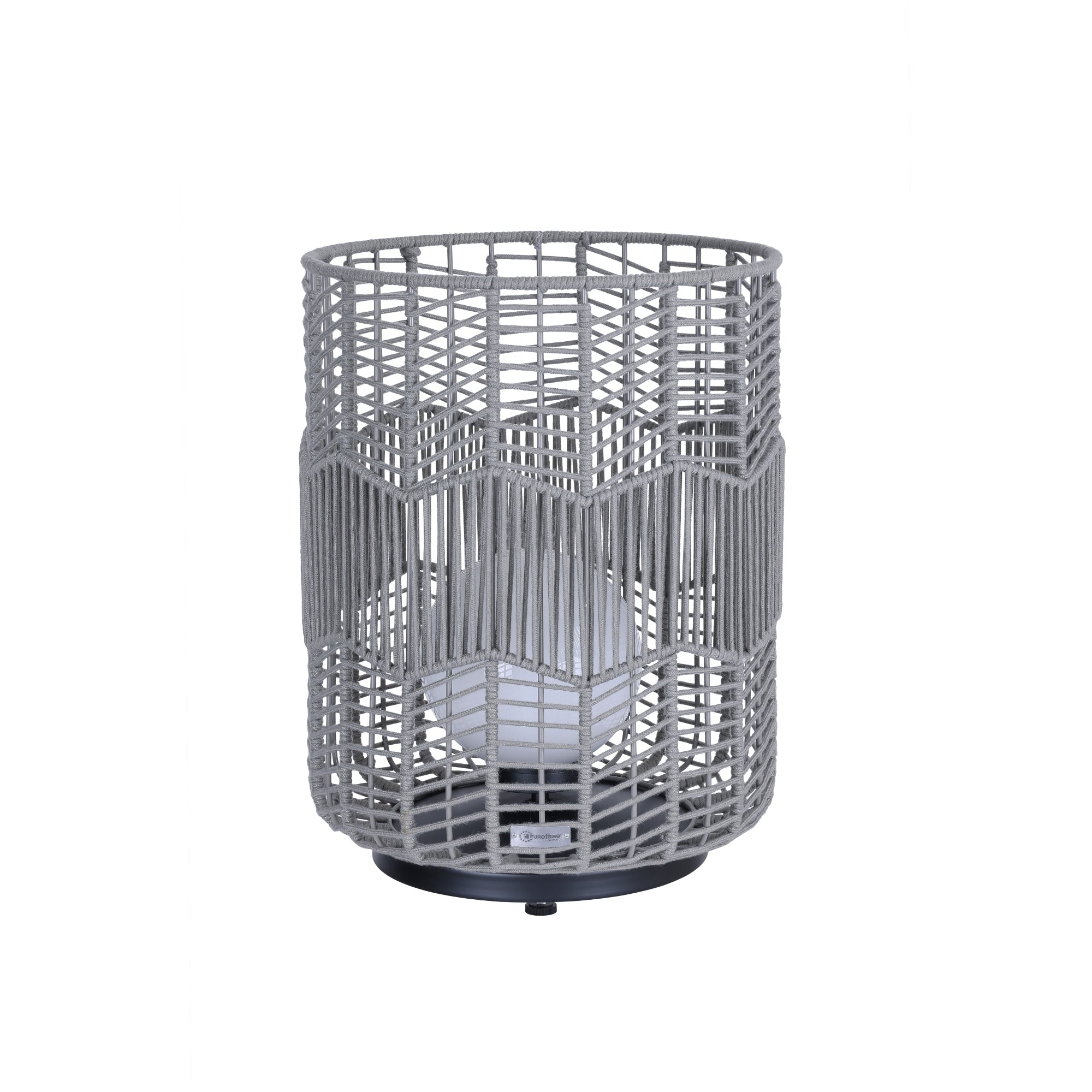 Eurofase Wallis 16.5" Outdoor Wall Light, Matte Black with Grey Rope, front view