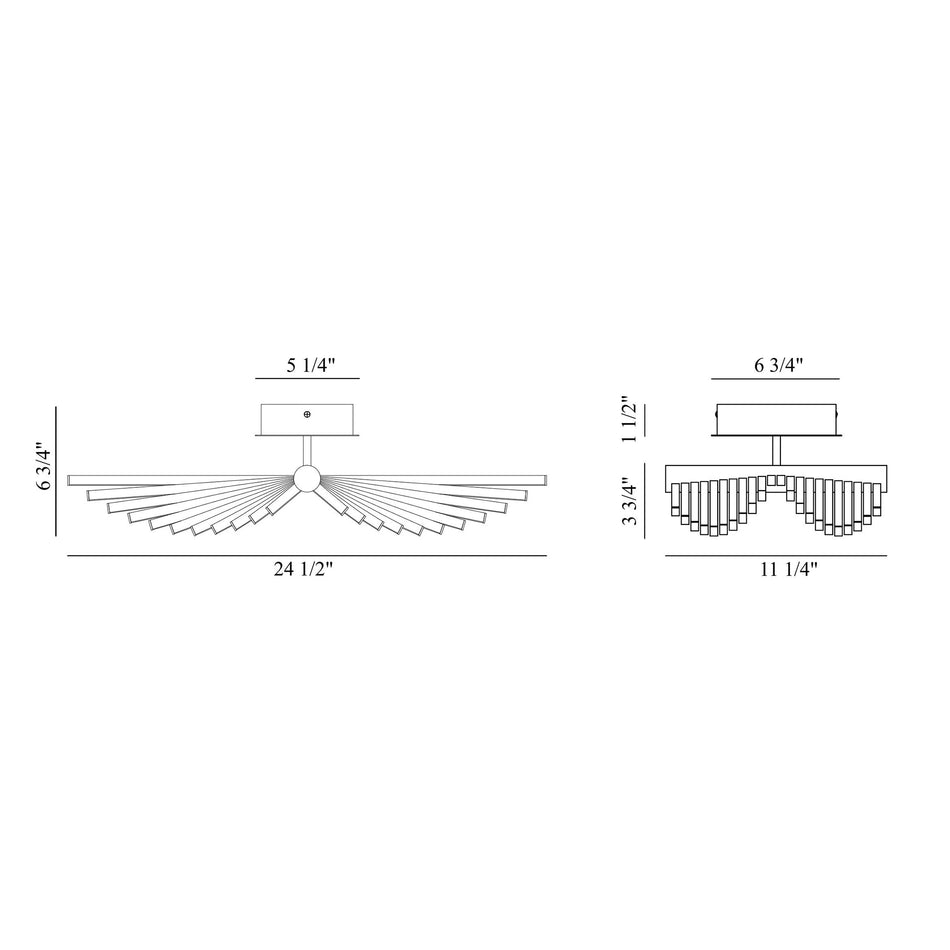 Seraph flush mount dimension drawing
