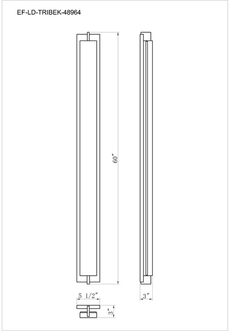 Tribek outdoor light dimension drawing