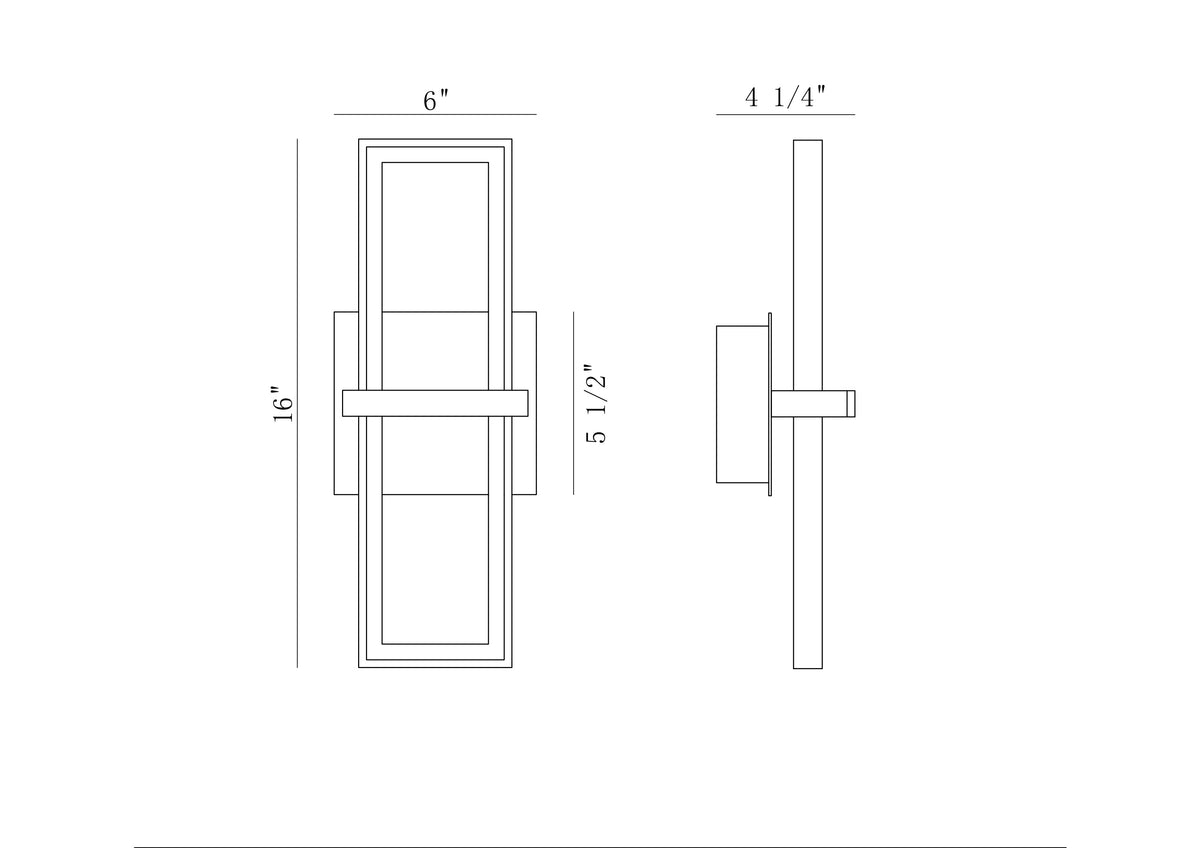 Bordo outdoor light dimension drawing