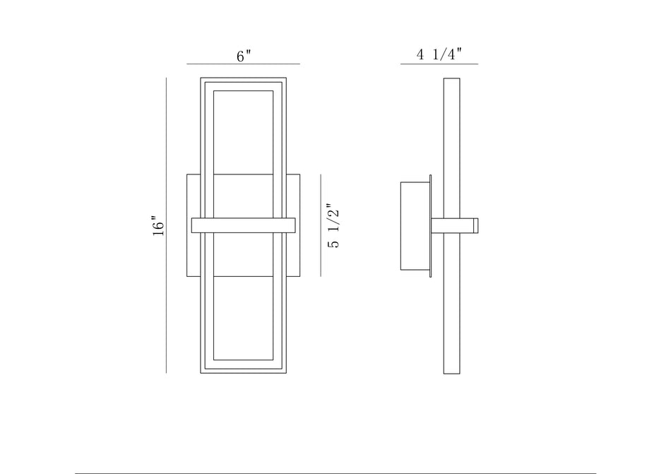 Bordo outdoor light dimension drawing