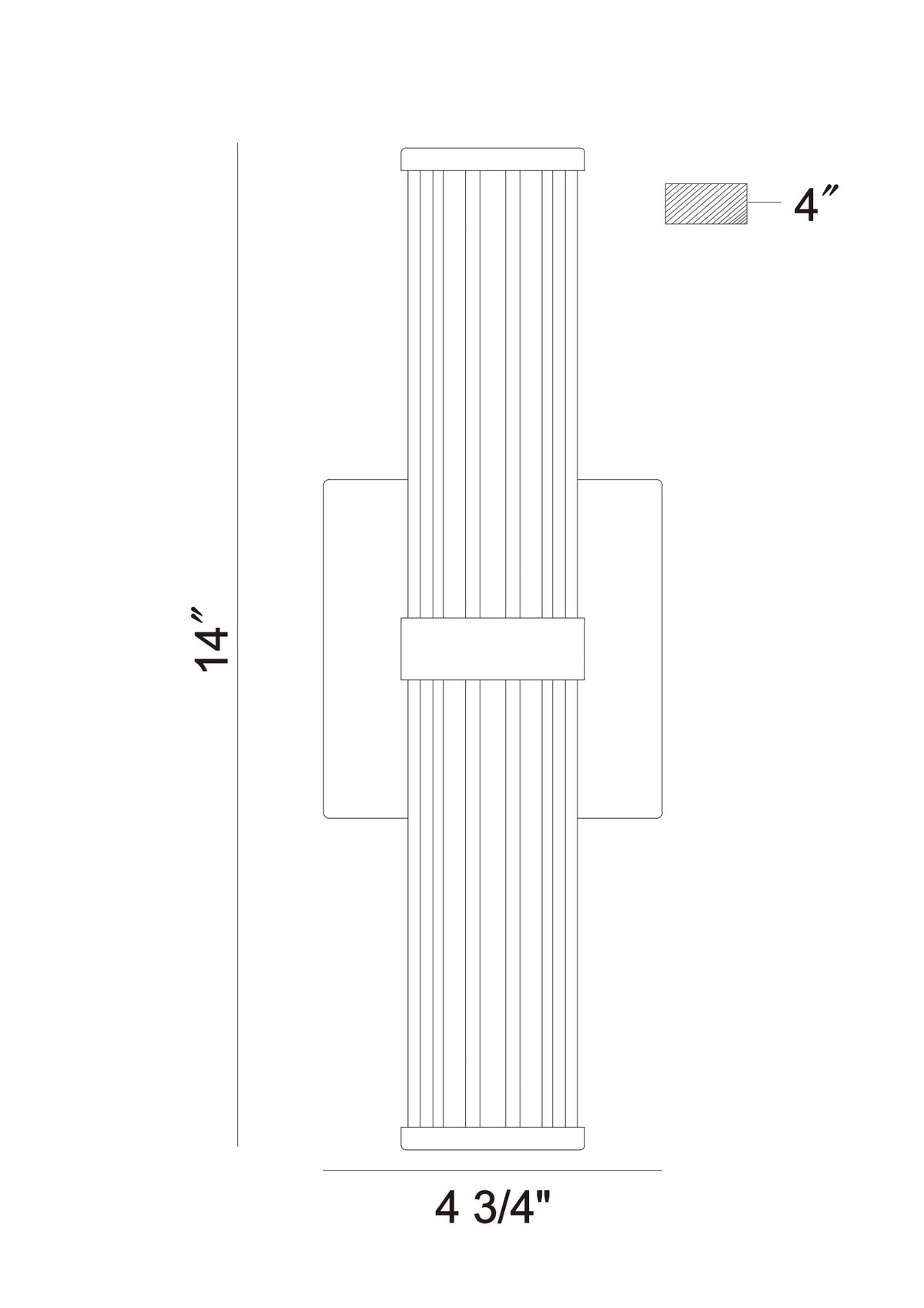 Fayton outdoor light dimension drawing