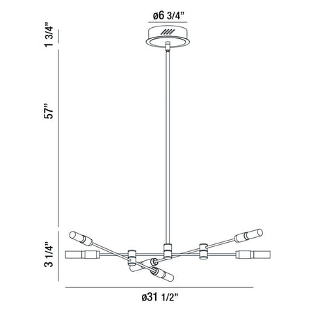 Albany chandelier dimension drawing