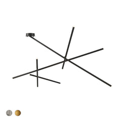Eurofase Crossroads 57" 9-Light LED Flush Mount, Matte Black with Clear Acrylic, front view