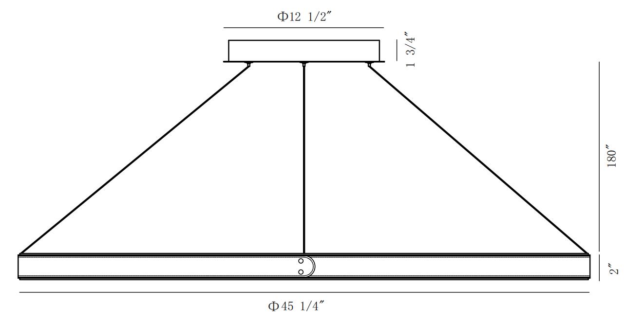 Verdura chandelier dimension drawing