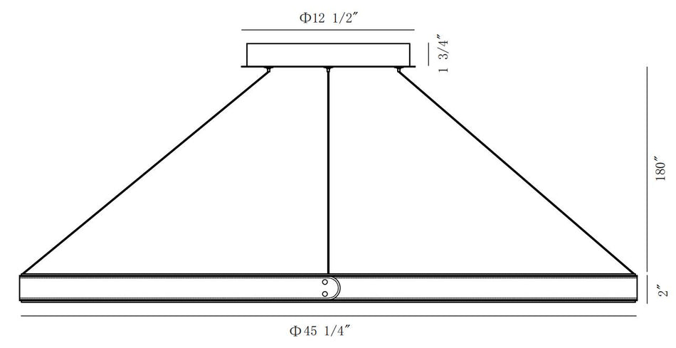 Verdura chandelier dimension drawing