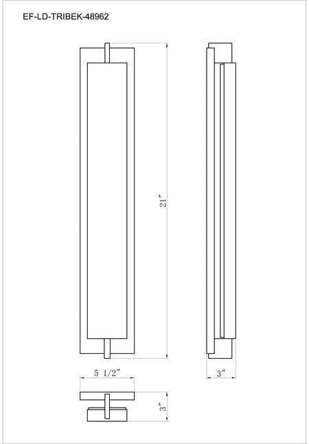 Tribek outdoor light dimension drawing
