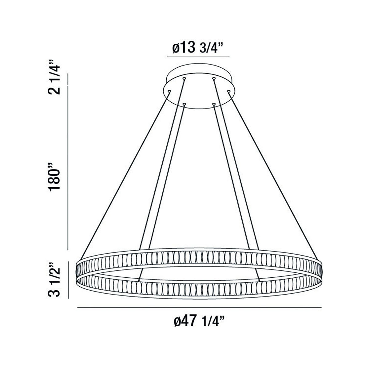 Forster chandelier dimension drawing