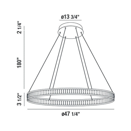 Forster chandelier dimension drawing
