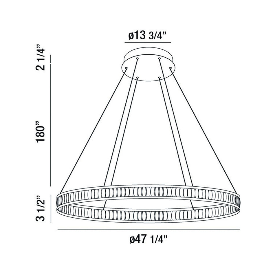Forster chandelier dimension drawing