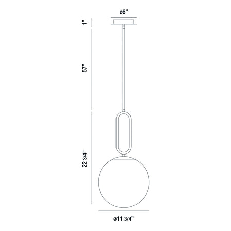 Prospect pendant dimension drawing