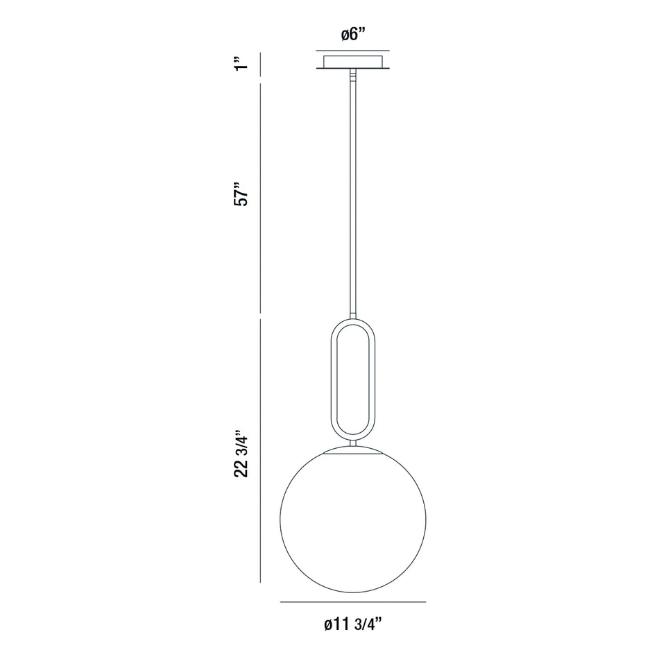 Prospect pendant dimension drawing