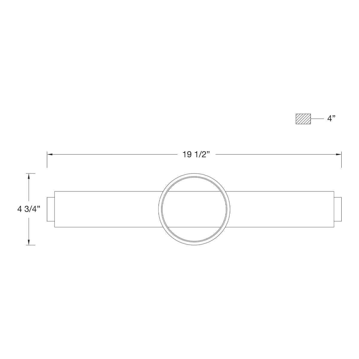 Santoro vanity light dimension drawing