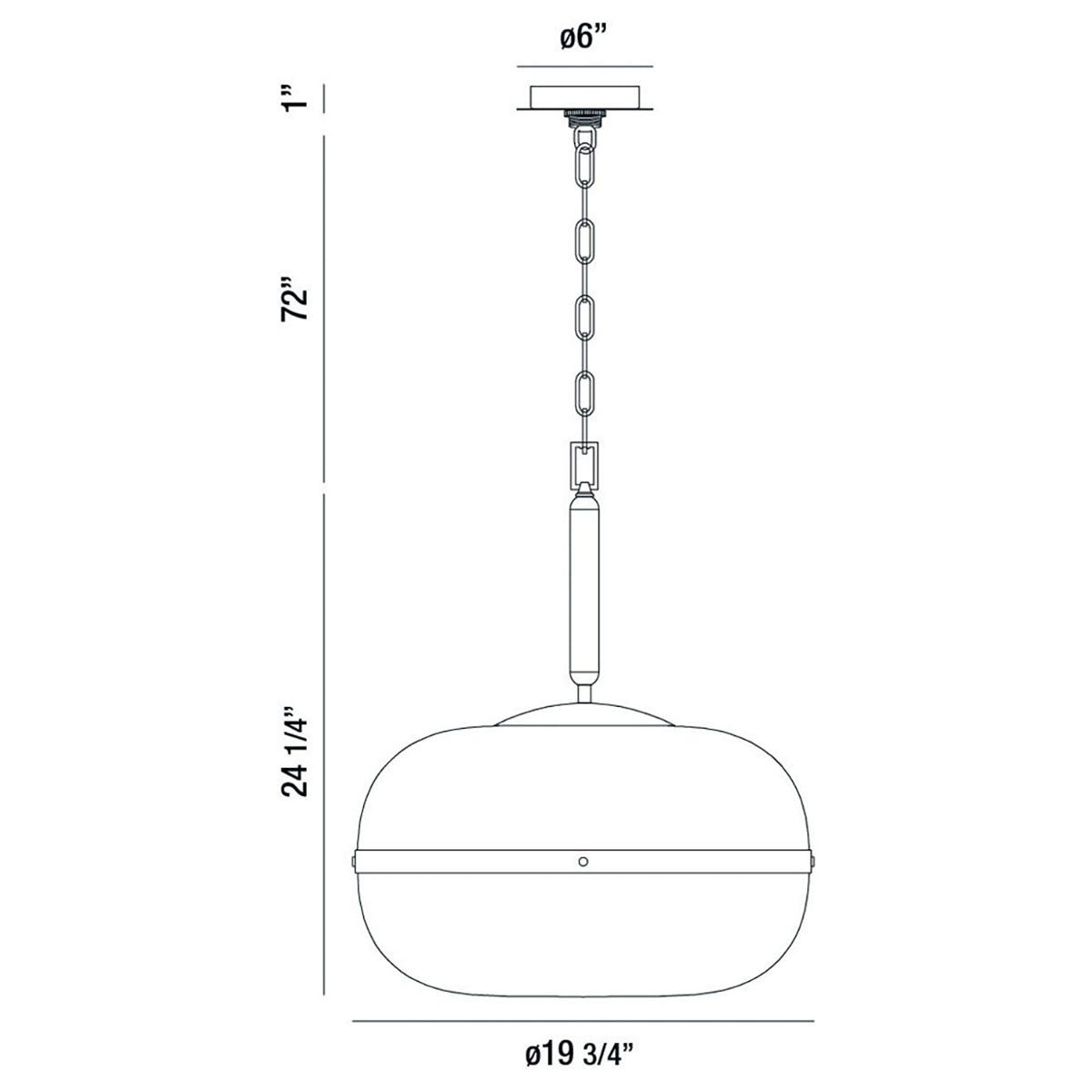 Nottingham pendant dimension drawing