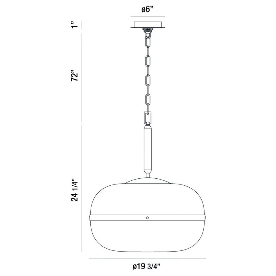 Nottingham pendant dimension drawing