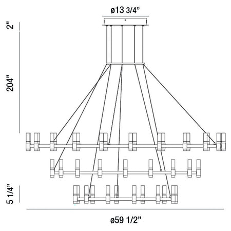Albany chandelier dimension drawing
