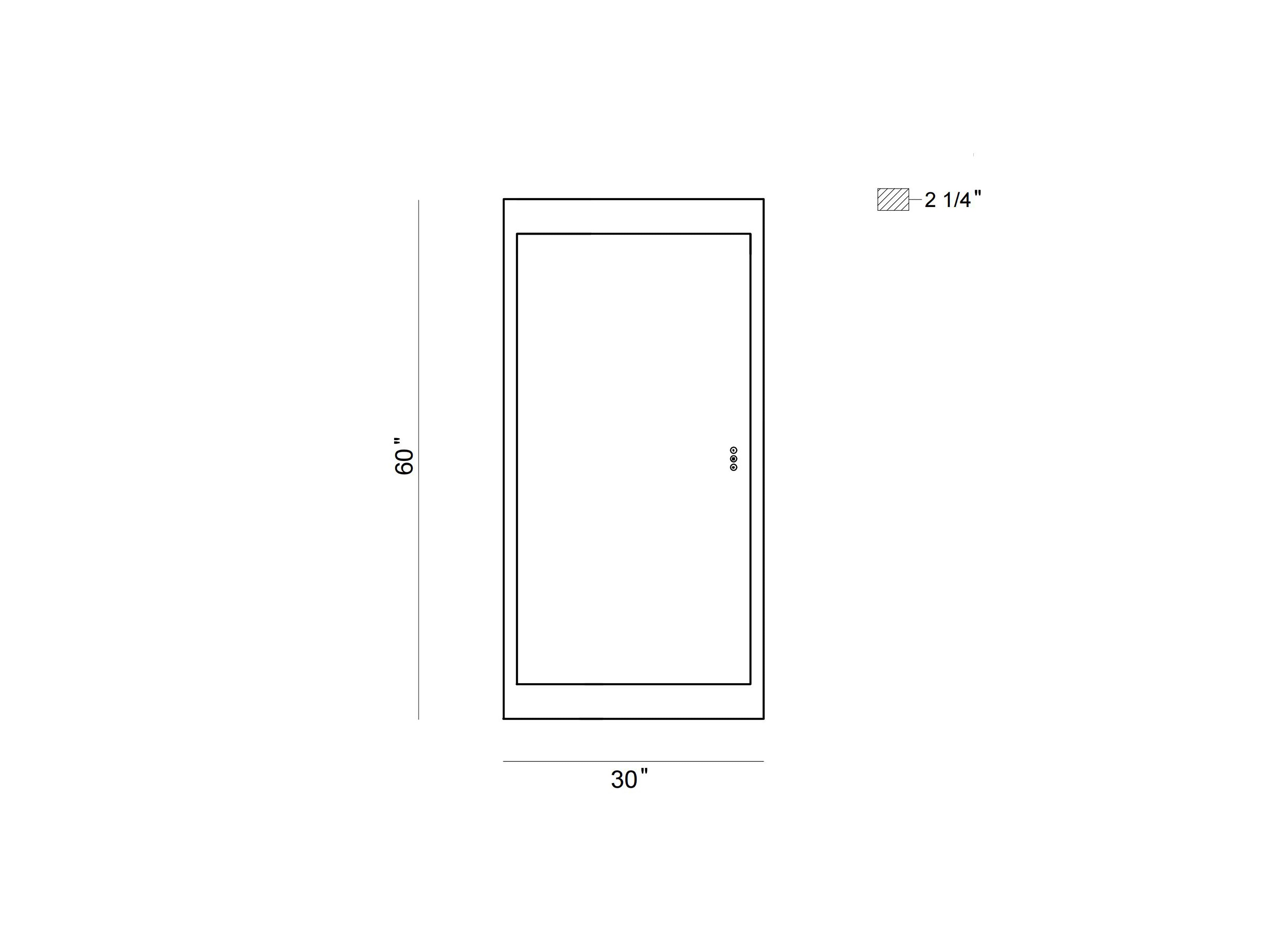 Mogano LED mirror dimension drawing