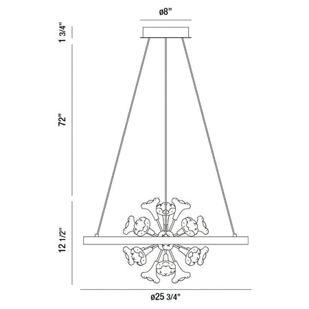 Clayton chandelier dimension drawing