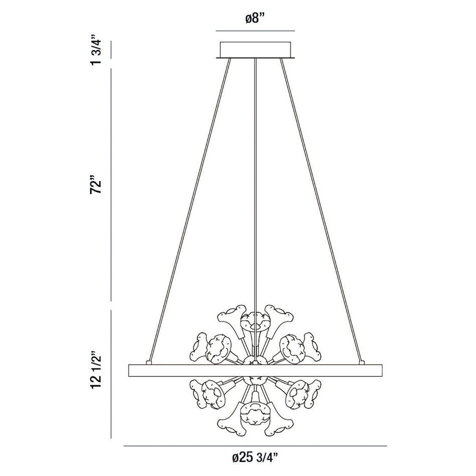 Clayton chandelier dimension drawing