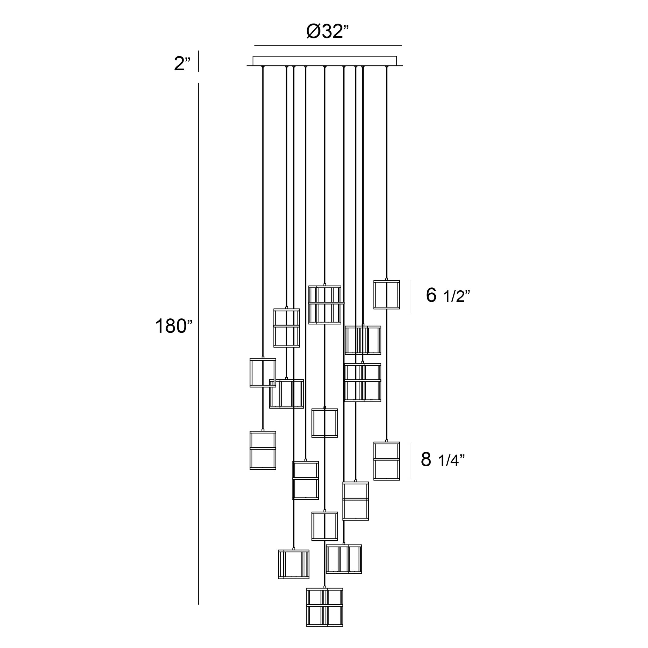 Ferro chandelier dimension drawing
