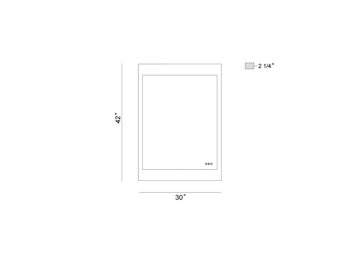 Mogano LED mirror dimension drawing