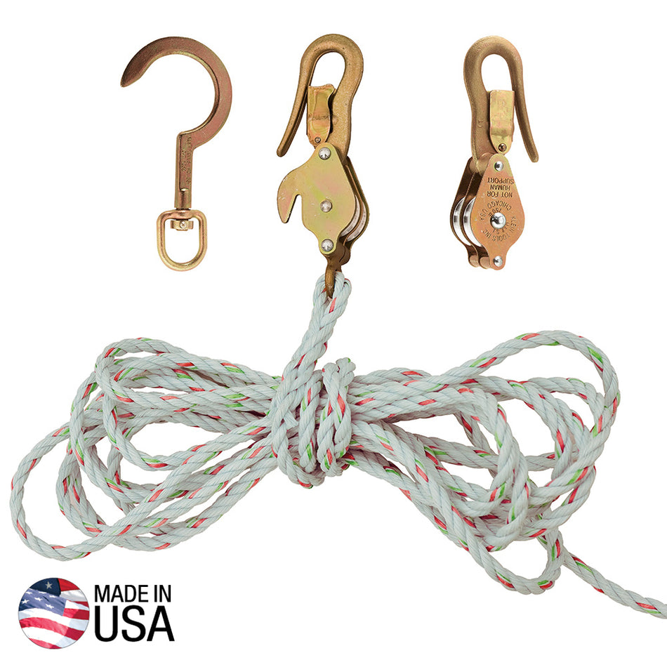 Klein Tools H1802-30SSR Block and Tackle, Spliced to Block 268, w/Hook 259 - detail view