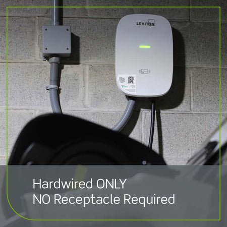 A photo of a EV Charger, by EV48S 48 Amp Level 2 Electric Vehicle Charging Station Charging Station Management Software and LCD Screen - Leviton eCommerce - Maple Electric Supply in Canada