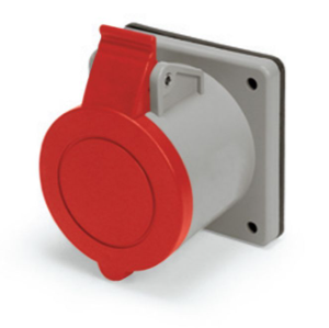 IP44 RECEPTACLE 30A  3phase 480VAC  3P 4W  SPLASHPROOF, Pin & Sleeve, Techspan - Maple Electric Supply 